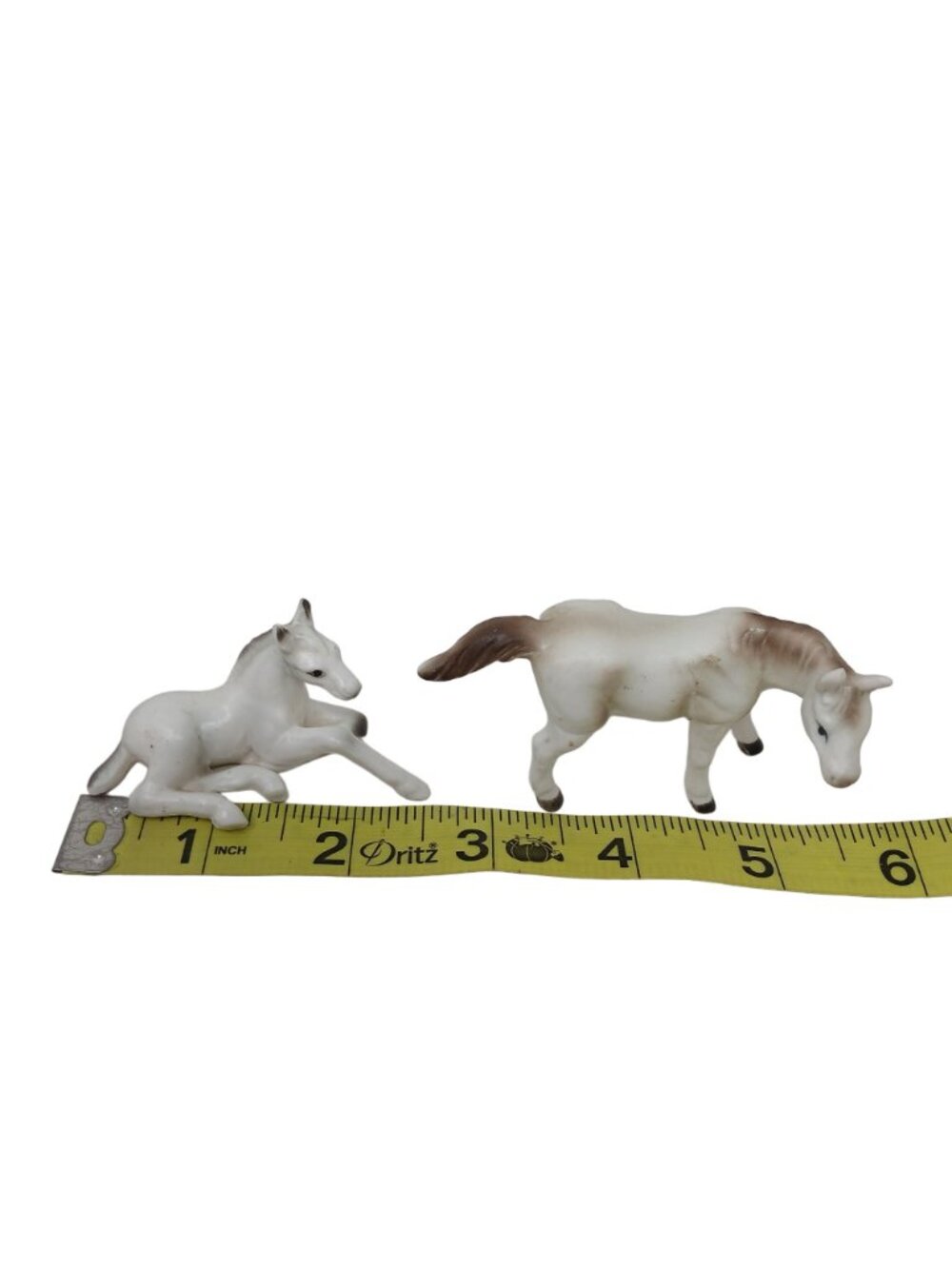 VTG Mare Foal Figurines Japan White & Brown Set of 2 Genuine Bone China #S-3 - Picture 2 of 13